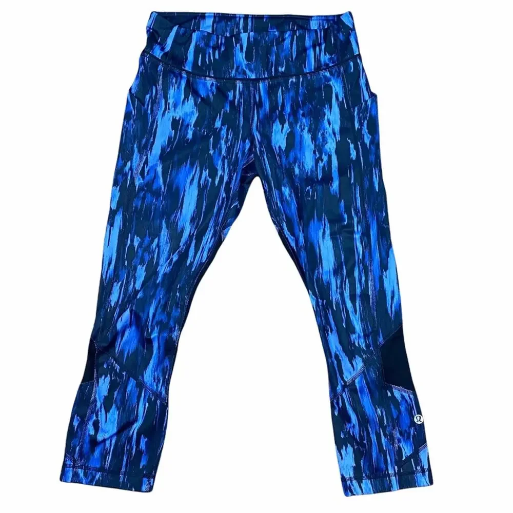 Lululemon Pace Rival Crop Leggings Full-On Luxtreme Painted Animal Sprinkler 6